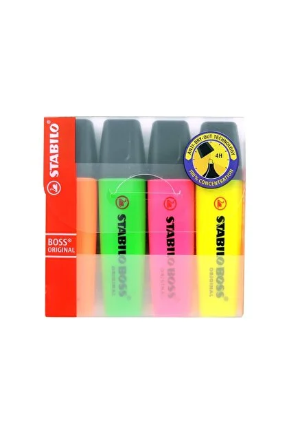 Stabilo Boss Fosforlu Kalem 4'lü Set