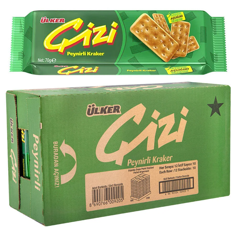 Ülker Çizi Peynirli Kraker 70 gr (24'lü Koli Paketi)